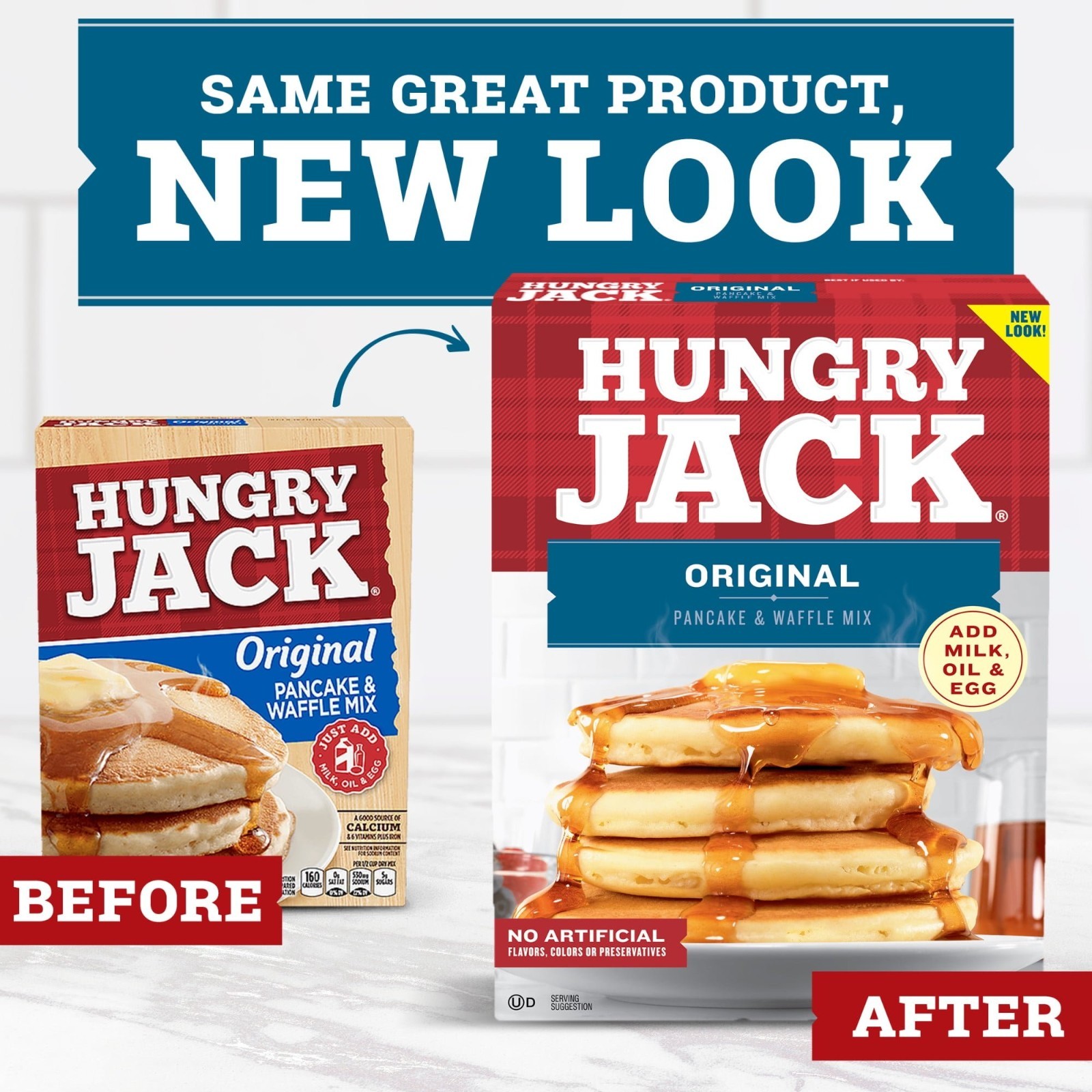 (3 Pack) Hungry Jack Original Pancake & Waffle Mix, 32 oz , Breakfast Baking Mix gallery