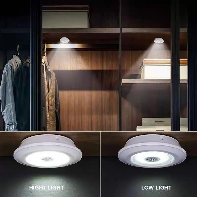 3PCS LED Puck Light Wireless Under Cabinet Lighting Kit Kitchen Counter Light US gallery