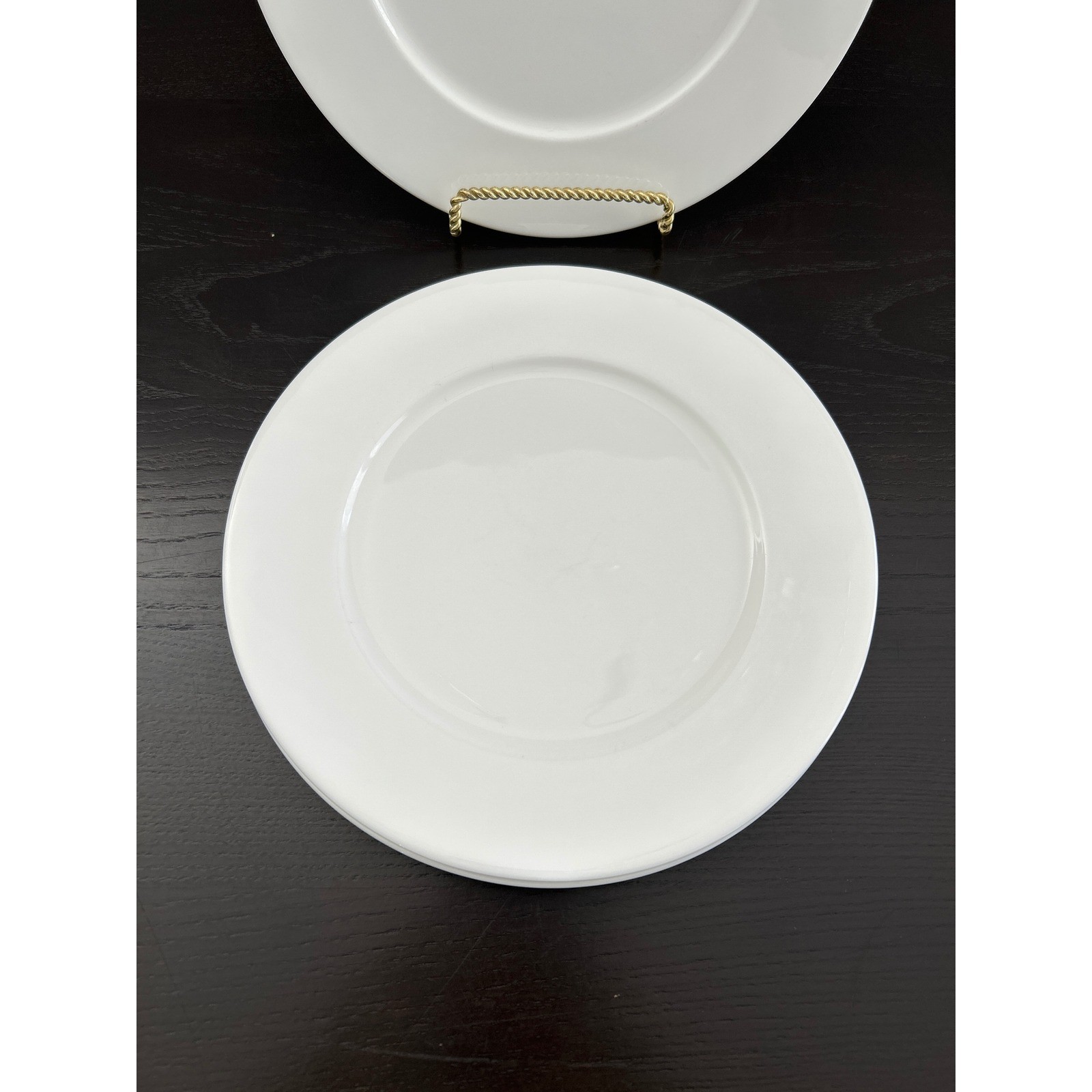 Hotel Collection White Bone China Salad Plates Set of 3 Round Minimalist 9.5in gallery