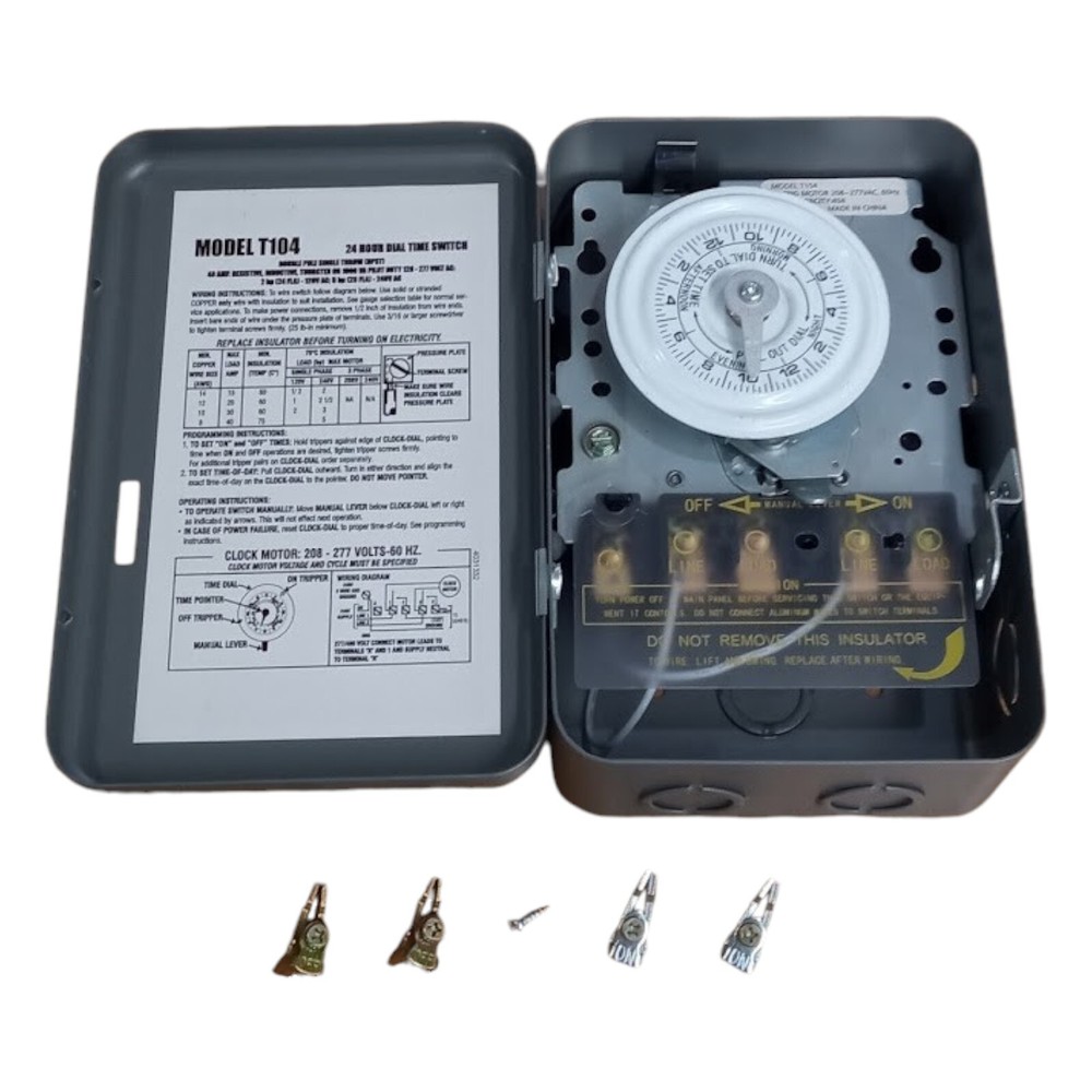 24 Hour Electro Mechanical Timer 208-277 Volts 40 Amp DPST for Paragon 4004-71