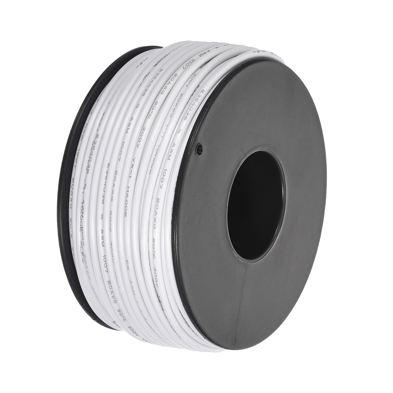 30M/100ft White 20AWG Stranded Wire Hookup Electrical Wire UL1007 Spool gallery