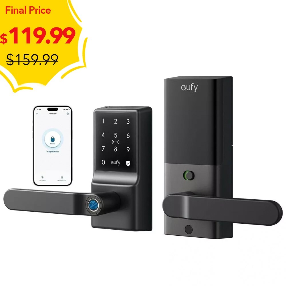 eufy Smart Lock C33 Wi-Fi Fingerprint Keyless Door Lock with Handle, APP Control gallery