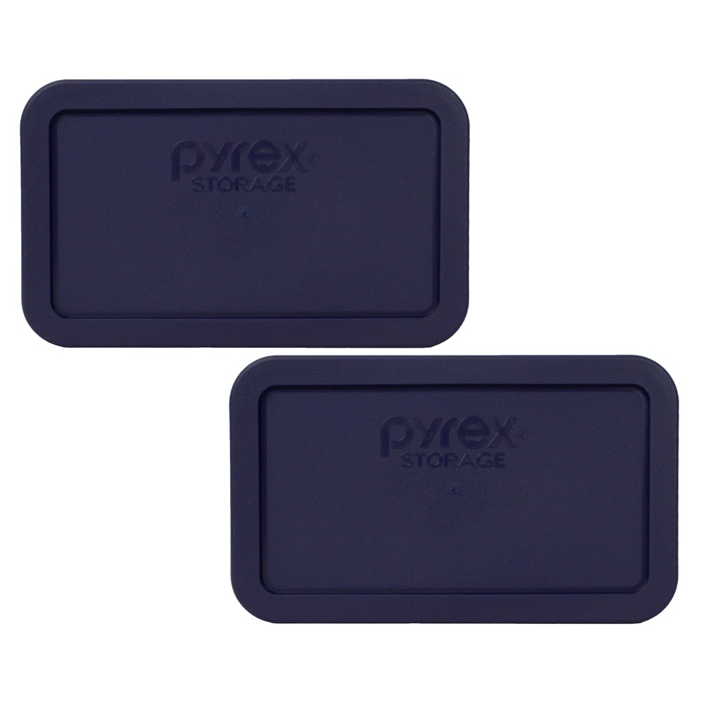 Pyrex 7214-PC Rectangle 4.8 Cup Storage Lid Cover Blue 2PK for Glass Dish