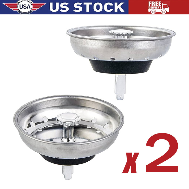 Stainless Steel Home Kitchen Sink Drain Stopper Basket Strainer Waste Plug Lot gallery