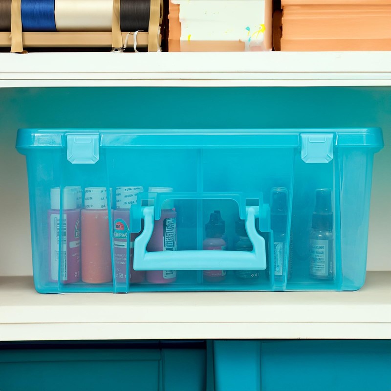Super Satchel Compartment Box Stackable Durable Art Storage With 8 Removable Com gallery