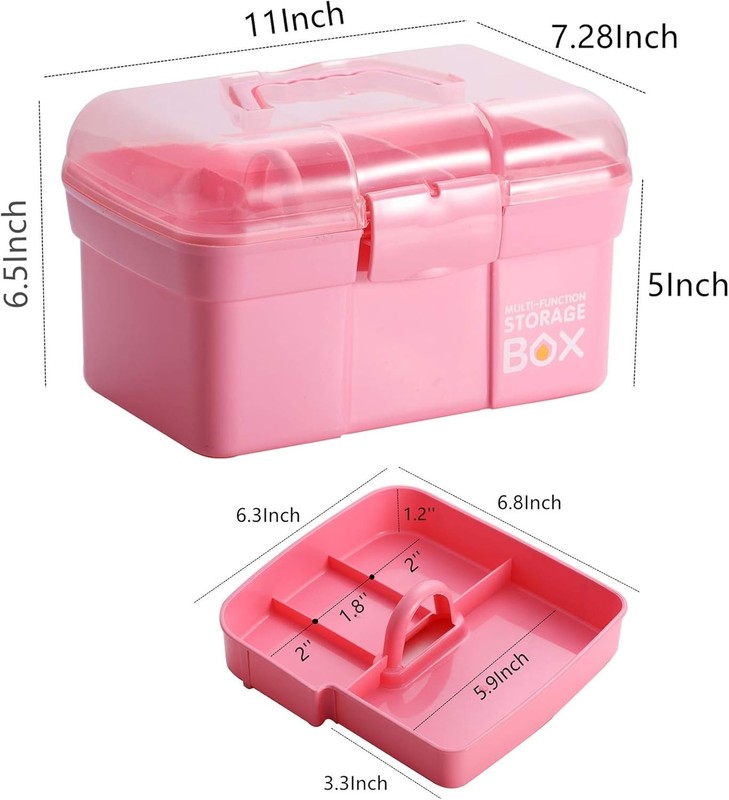 Rectangular Storage Box with Handle and Removable Compartment for Easy Transport gallery