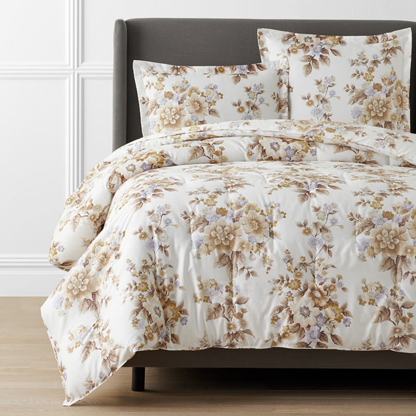 Primrose Bloom Premium Smooth Wrinkle-Free Sateen Comforter - Beige Multi, Fu... gallery