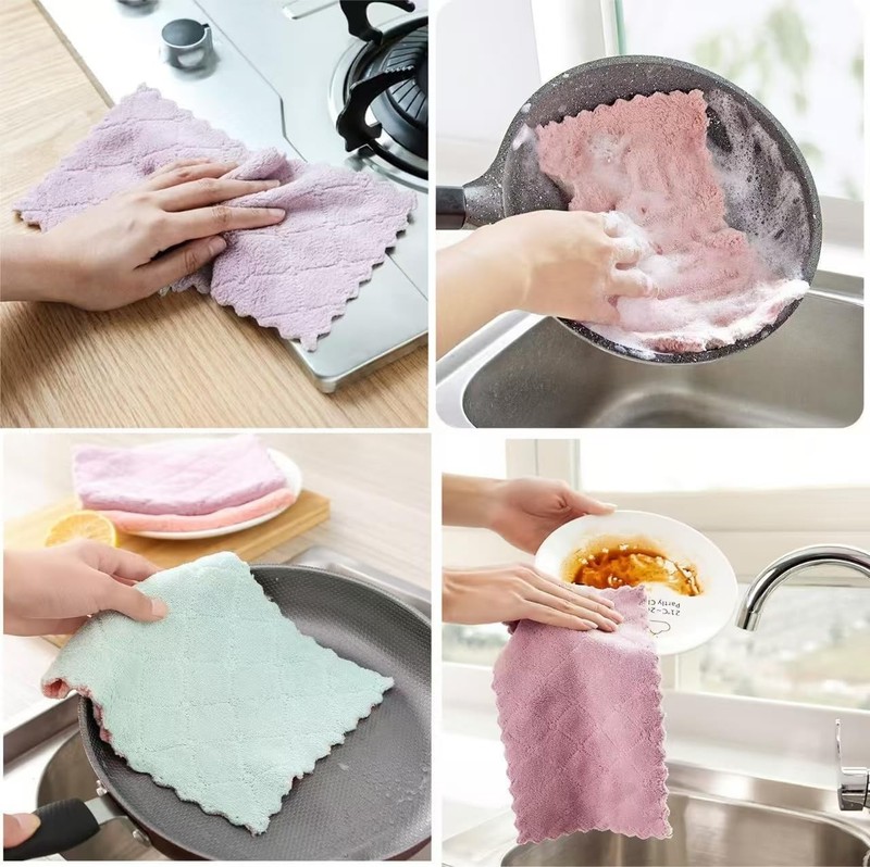 24 Pack Kitchen Dish Cloths Towels, Super Soft and Absorbent Multicolor... gallery