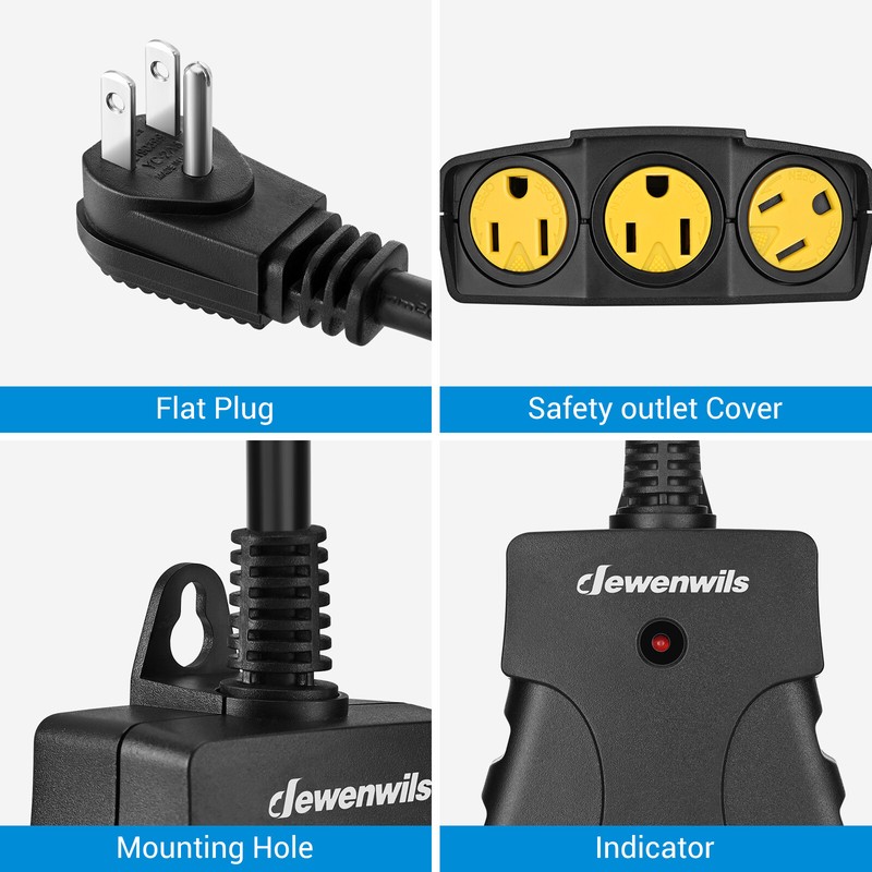 DEWENWILS Wireless Remote Control Electrical Outlet Switch 3 Grounded Outlets, gallery