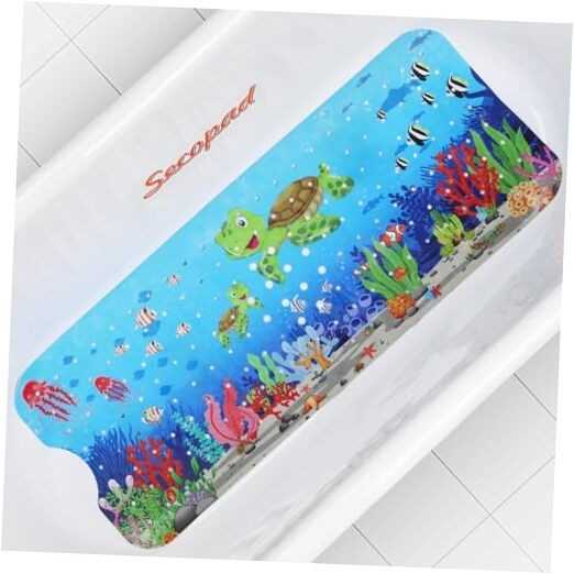 Bath Mat for Tub Non Slip, Machine Washable 40" x 16" (Rectangular) Turtles gallery