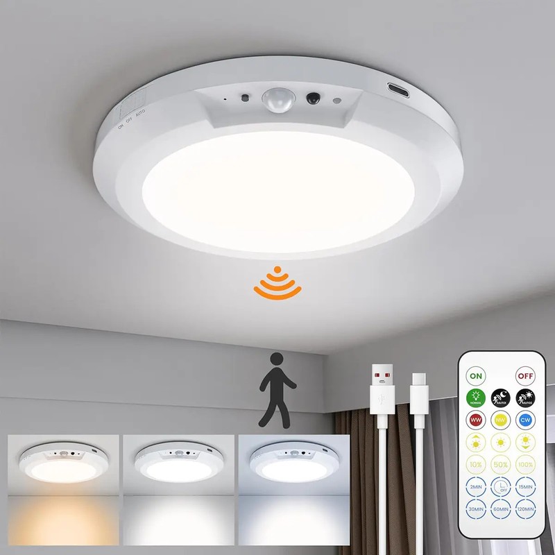 GMOX Rechargeable Motion Sensor Ceiling Light 2/4Pack with Remote gallery