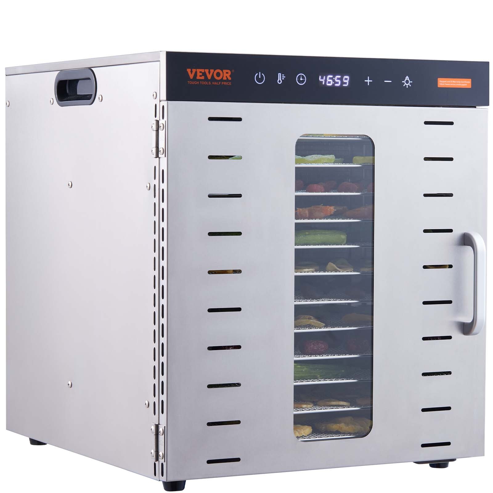 VEVOR 10 Trays Food Dehydrator Machine Stainless Steel 1000W Jerky Fruit Drying gallery