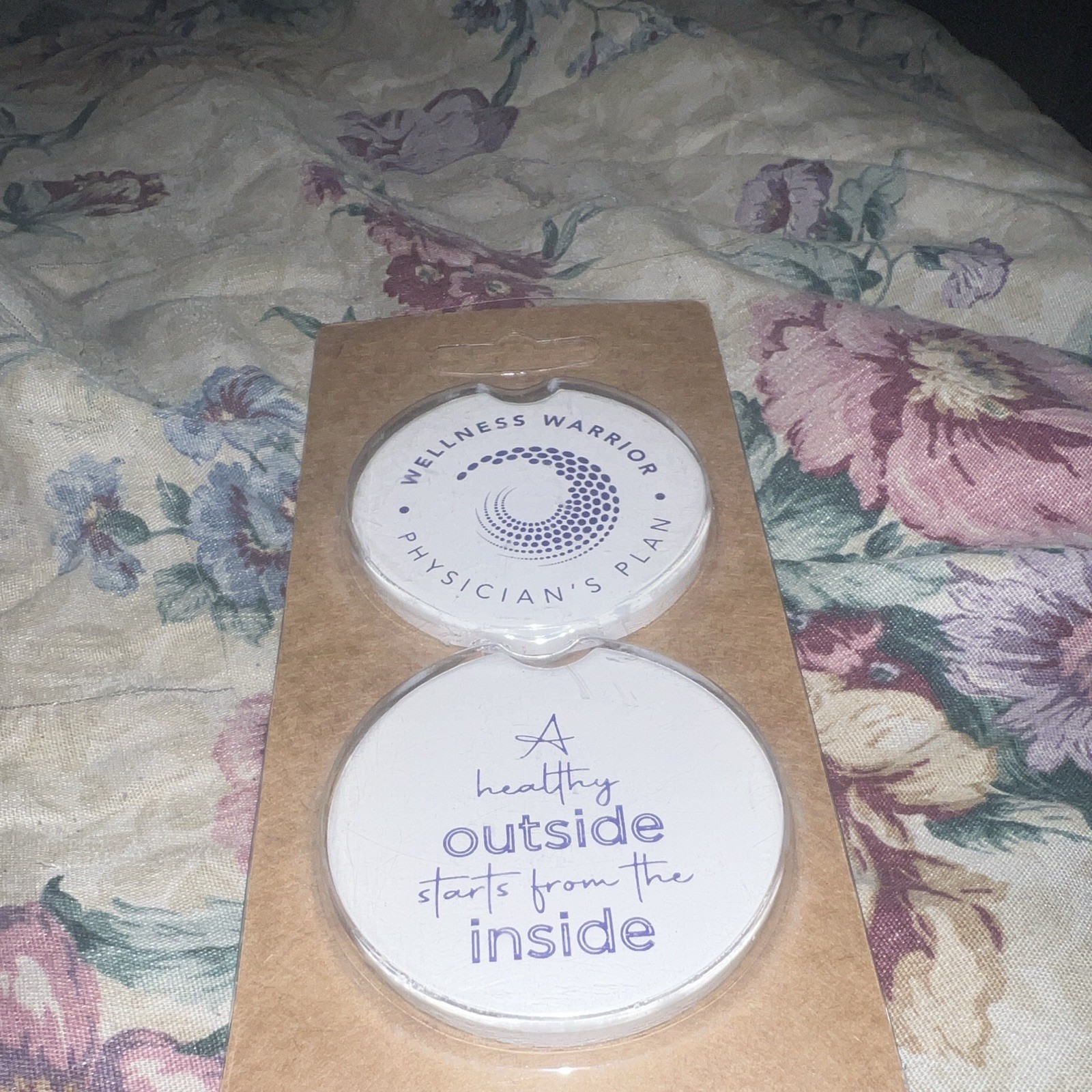 Wellness Warrior Physician's Plan Absorbent Car Coasters Set of 2 Cup Holder gallery