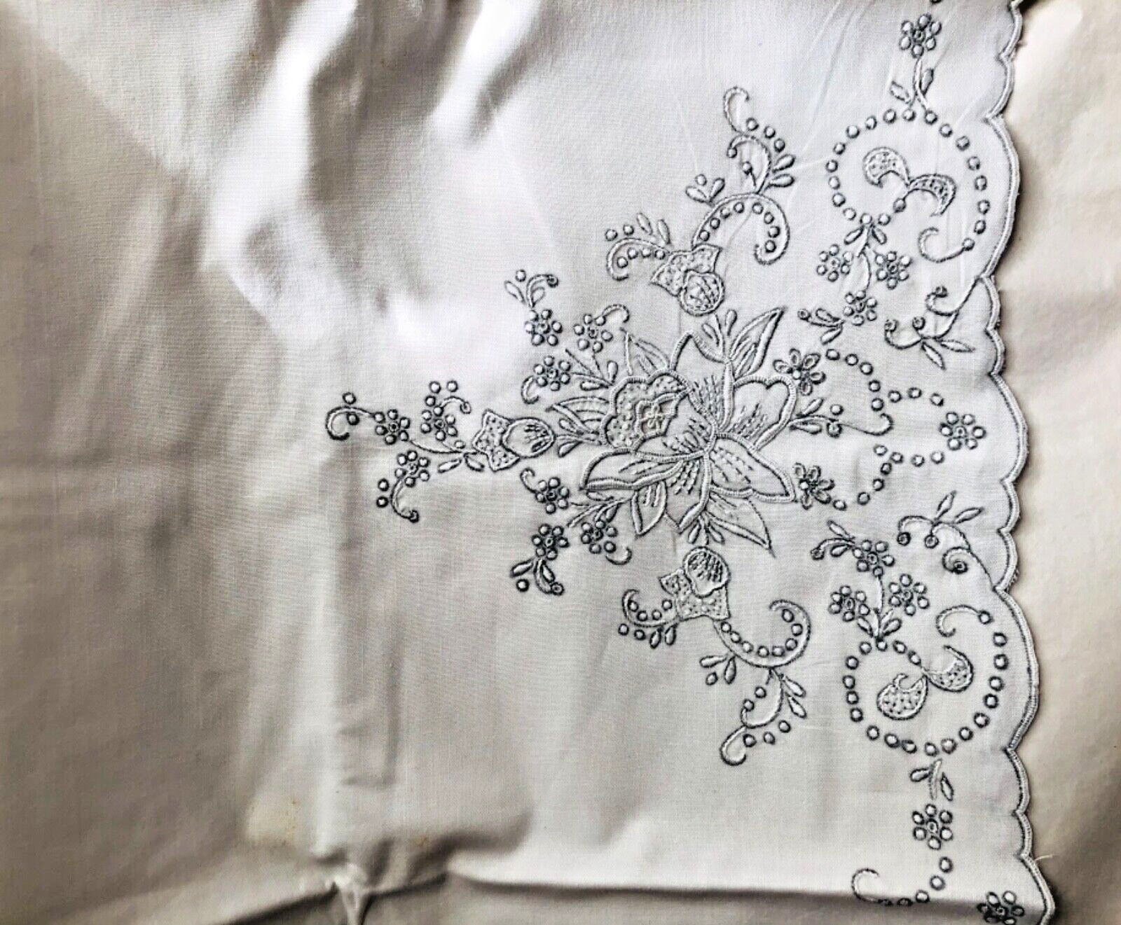 1-PAIR HARWARD WHITE COTTON STANDARD PILLOWCASES WITH SATIN TRIM NEW SEALED gallery