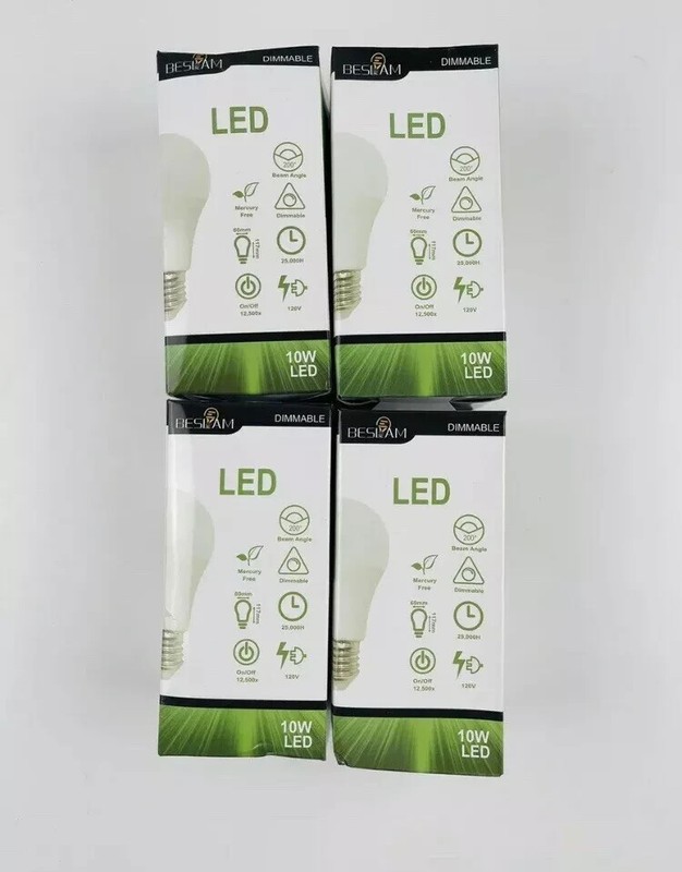 LED Dimmable Light Bulb 10W Equivalent E26-A19-810LM-10W 2700K 4 Pack New A40 gallery