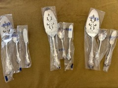 International Deepsilver Silverplate 1964 ORLEANS Pierced Pie Server + Sugar+