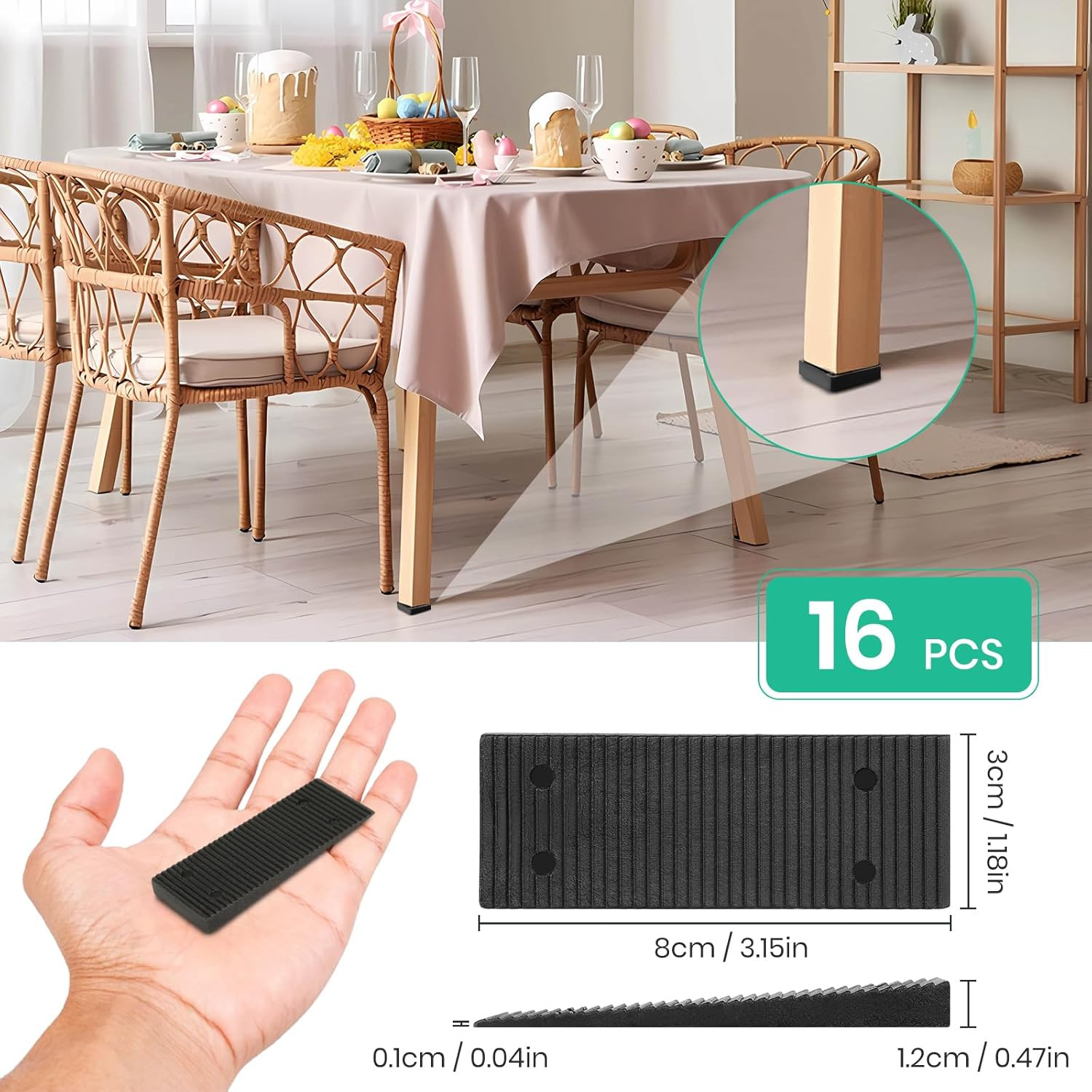 Composite Shims for Indoor/Outdoor Use, 16 Pack Heavy Duty Plastic Shims Wedges gallery