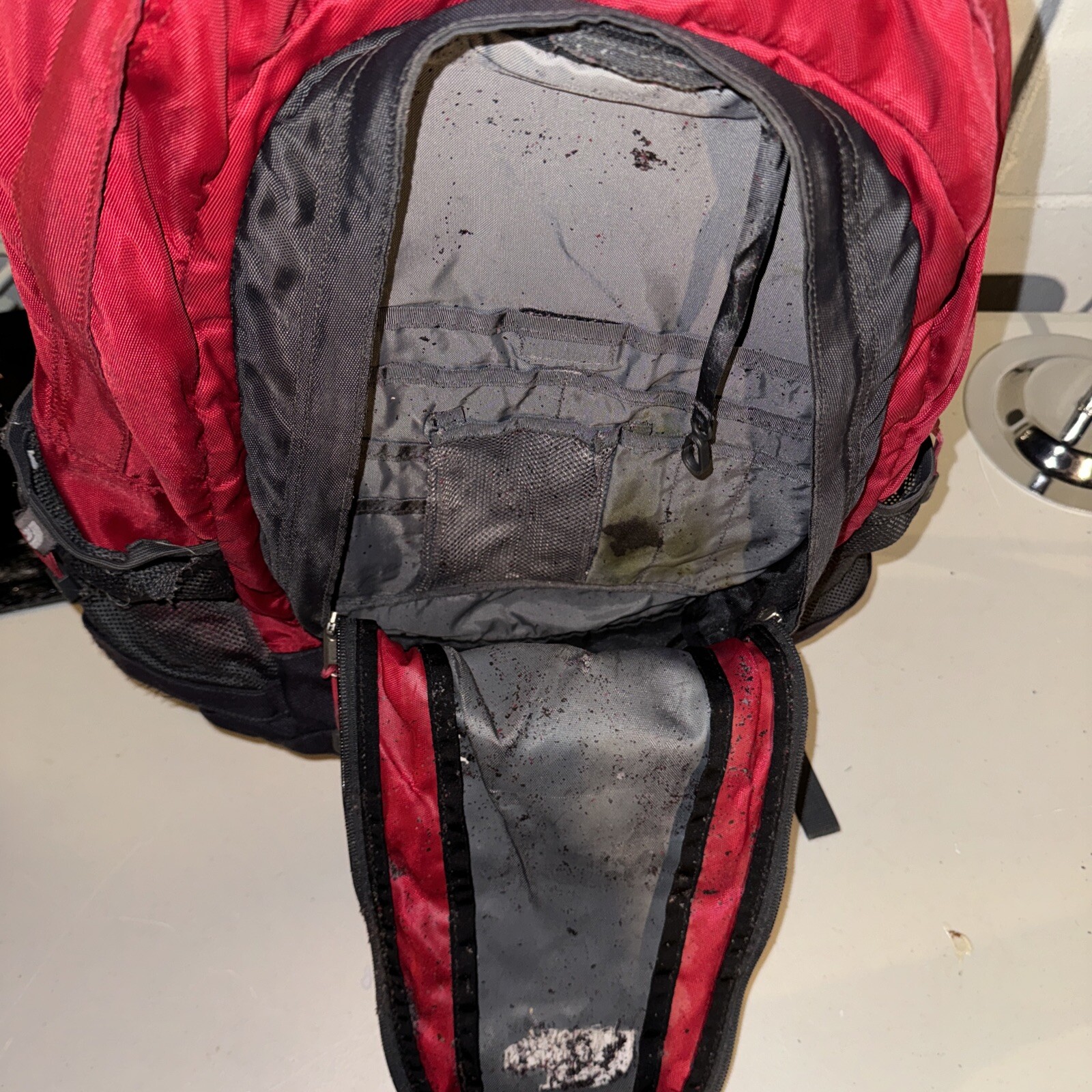 The North Face Jester Red Gray Outdoor Hiking School Backpack  3