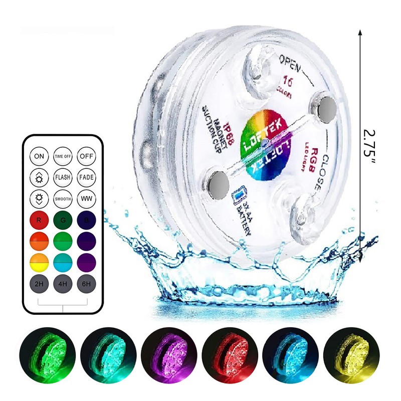 13LED Pool Lights with Remote IP68 Waterproof 16 Color Changing Underwater Light gallery