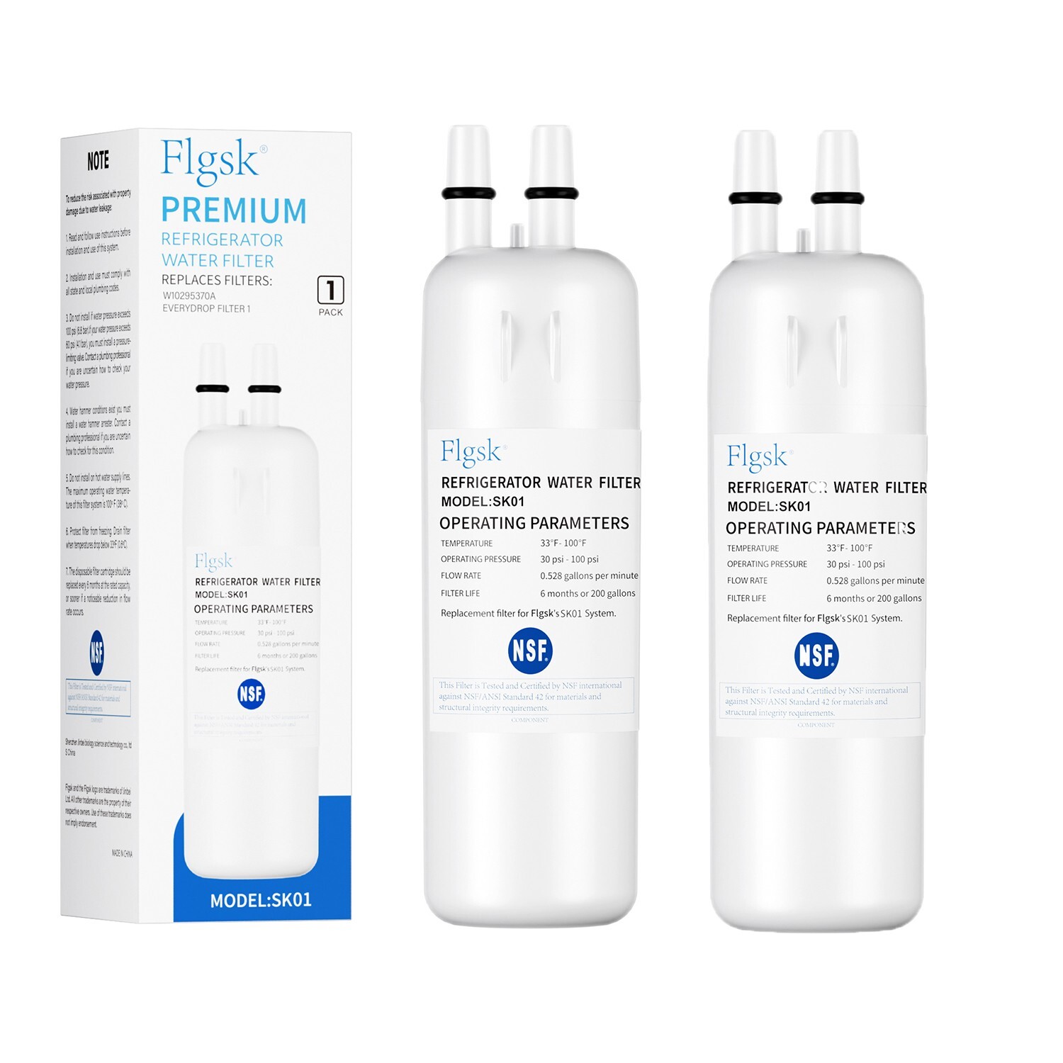 2 Pck Fridge Filter - EDR1RXD1, W10295370A, Filter 1, 46-9081, 46-9930, KAD1RXD1 gallery