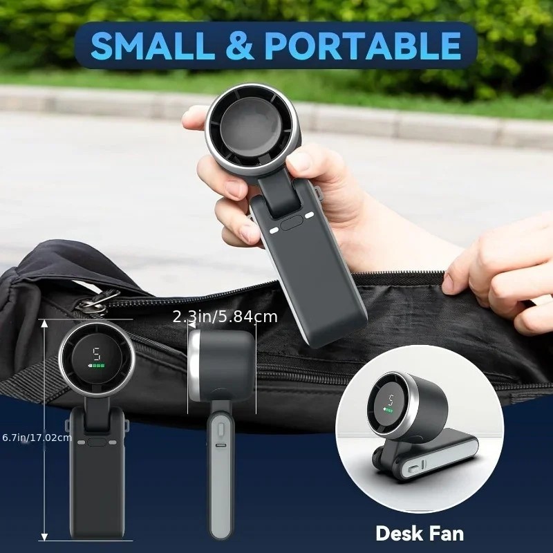 Mini Portable Handheld Turbo Fan USB Rechargeable Cooling Fan Up to 10 Hours US gallery