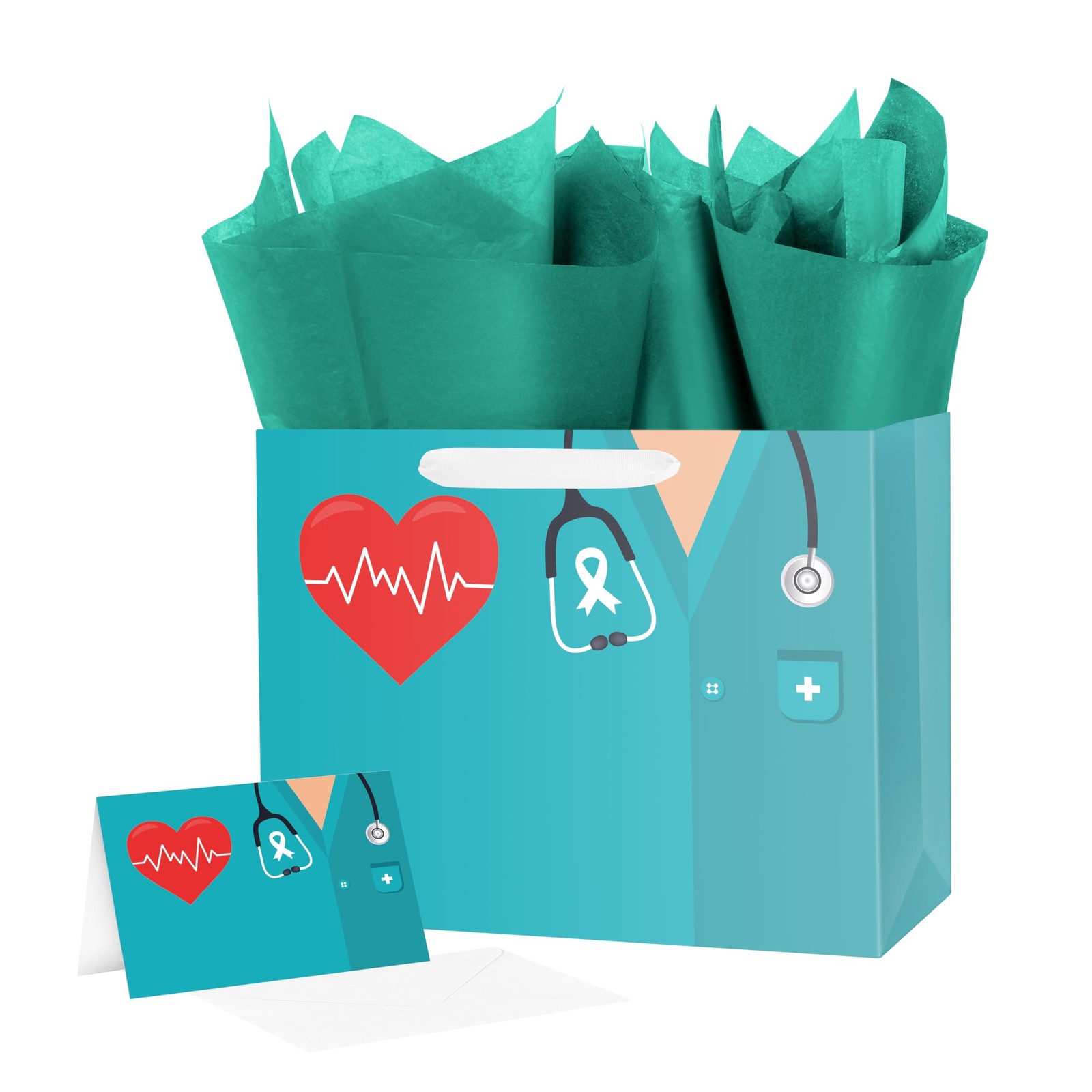 Nurse Graduation Gift Bag with Tissue Paper 12.6" Nursing Medical Grad Congrats gallery