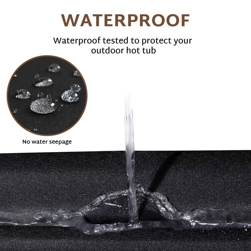 iBirdie Outdoor Waterproof Rectangular Hot Tub 89" x 79" (7'5" x 6'7"), Black gallery