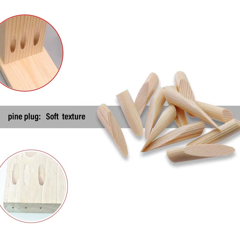 50-Pack Solid Wood Pine Pocket Hole Plugs for Woodworking Inclined Hole gallery