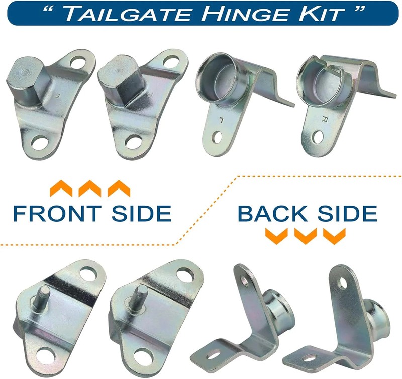 Tailgate Hinge Kit w/Bolts for Rear Tail gate Door Panel Compatible with 1999-20 gallery