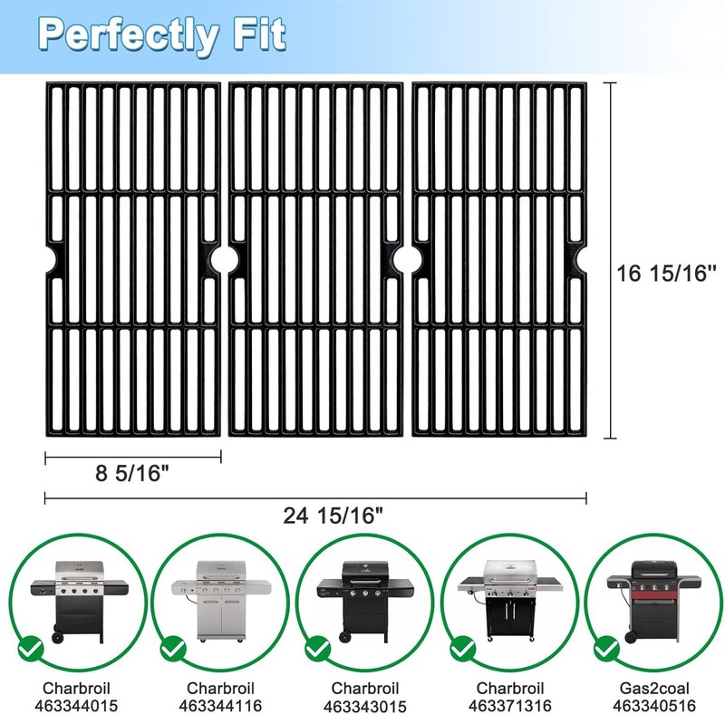 Cast Iron Cooking Grates Replacement for Charbroil 463343015,463344116 Gas Grill gallery