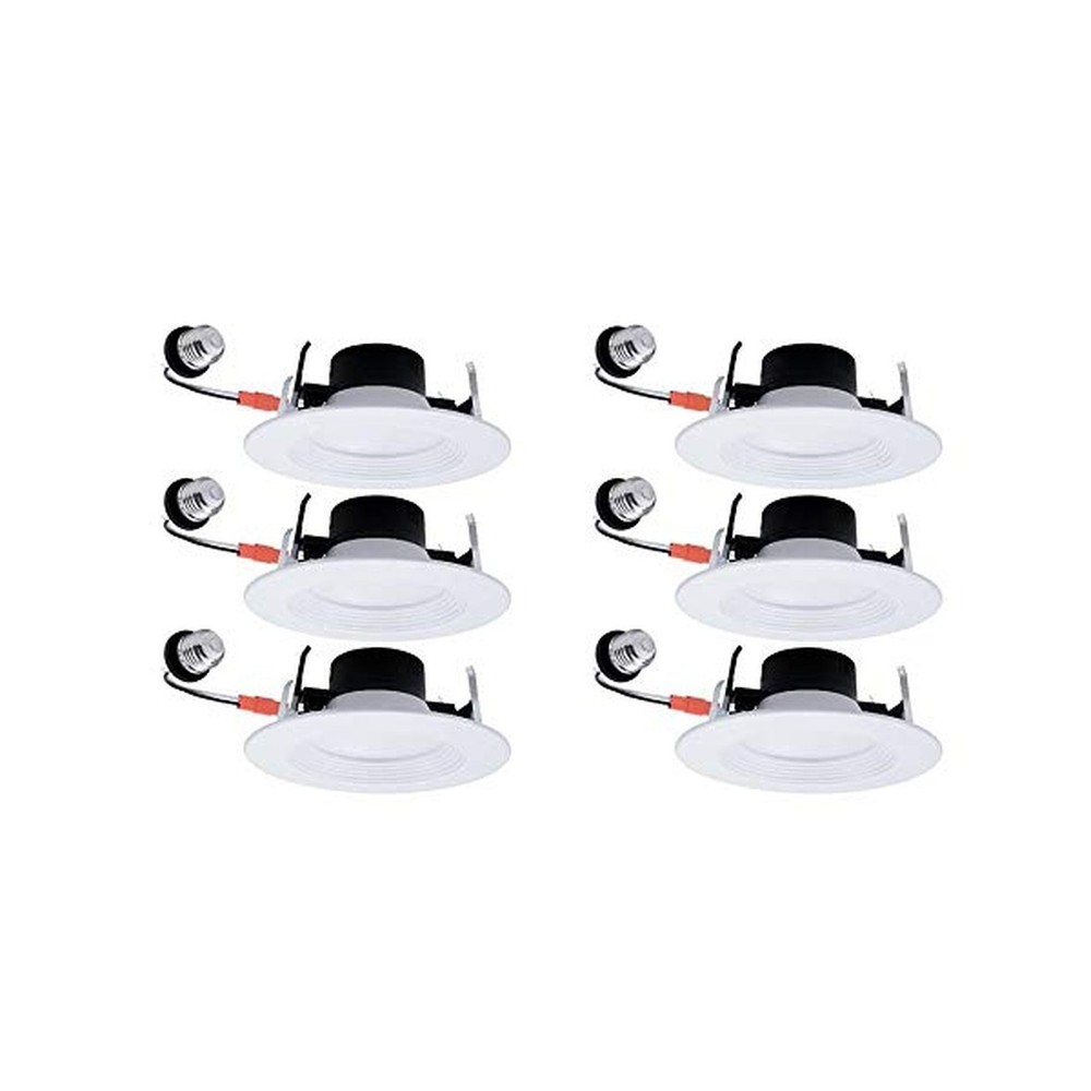 Utilitech 6-Pack 65-Watt Equivalent White Dimmable Recessed Downlight (5-in o...