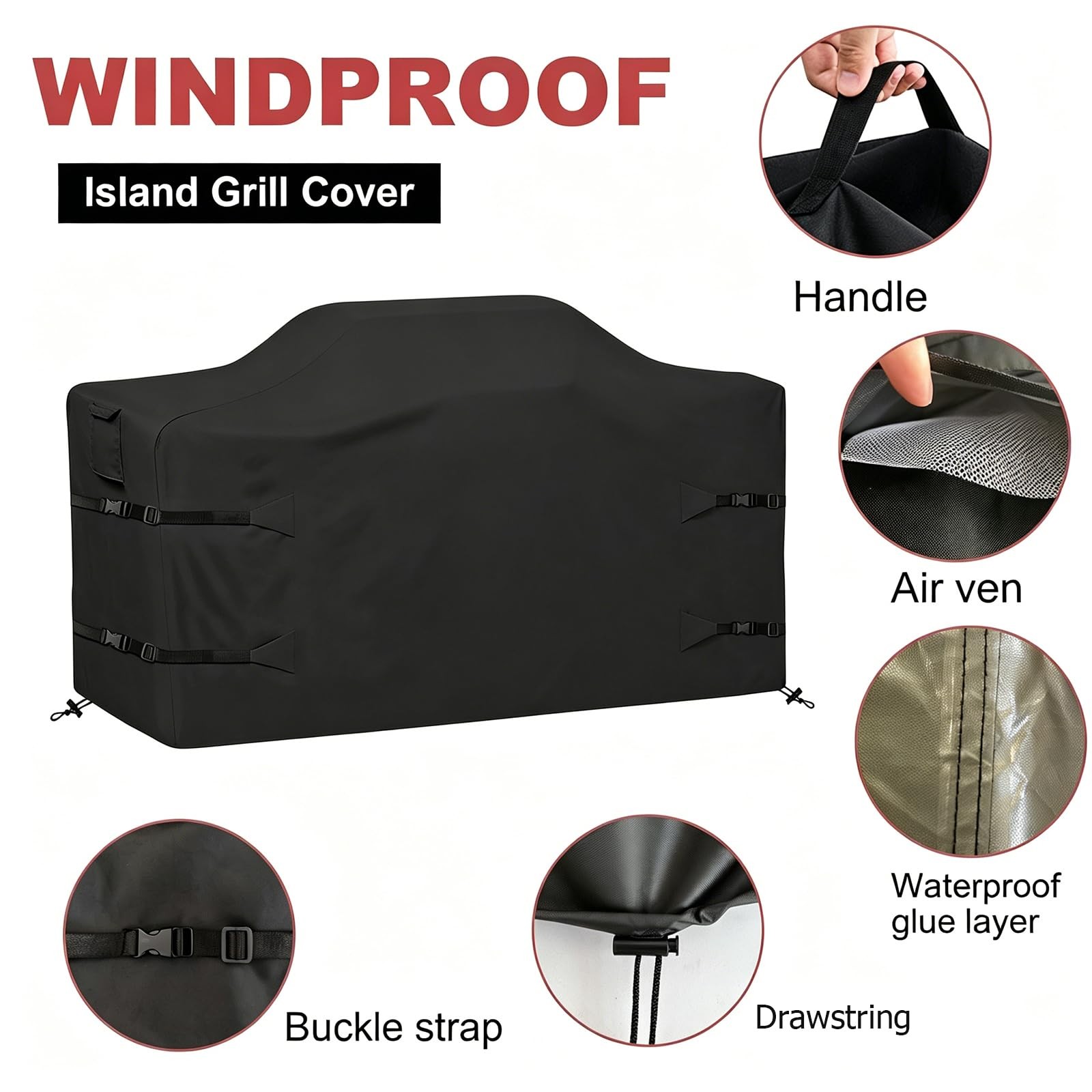 Best 98 Inch Island Grill Cover Kitchen Extra Large 600D Oxford Cloth Heavy Duty gallery