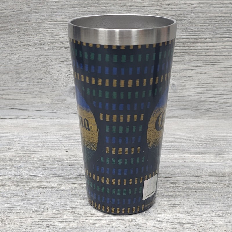 2 Pc Corona Extra 16oz Metal Double Walled Pint Glass Tumbler Man Cave Beer Bar gallery