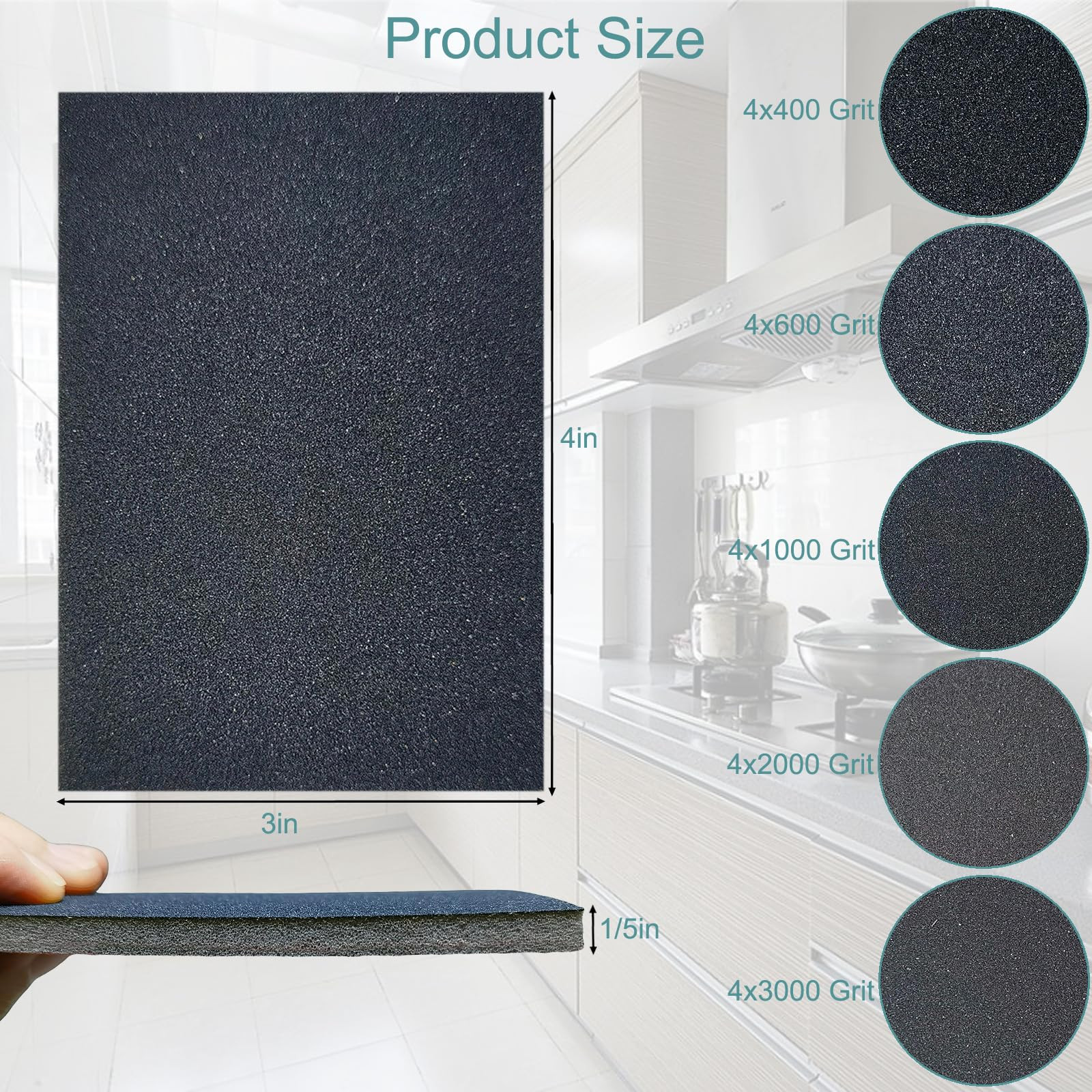 20 PCS 3 x 4 Inch 400-3000 Grit Sanding Sponge Set, Ultra Fine Sanding Sponge... gallery
