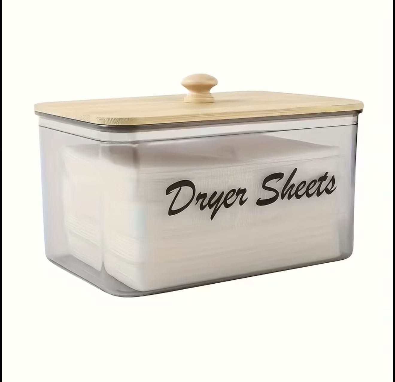 Vintage Dryer Sheets Storage Box with Wooden Lid gallery