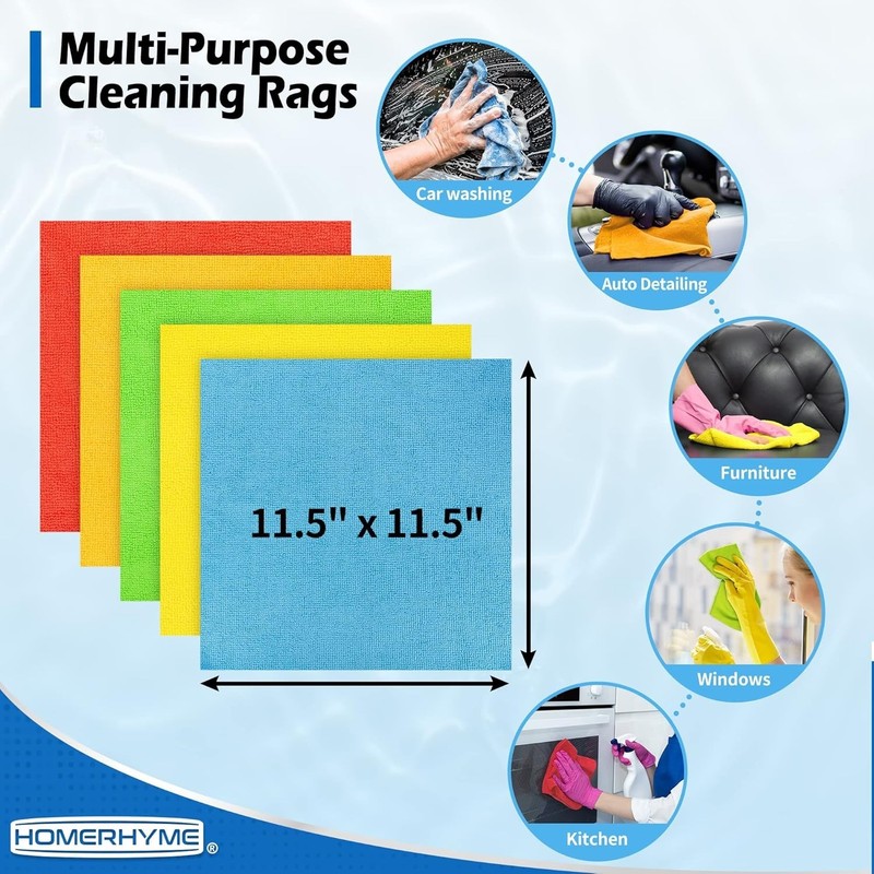 Microfiber Cleaning Cloth, 100 Pack Cleaning Rags Microfiber Towel Bulk Absor... gallery