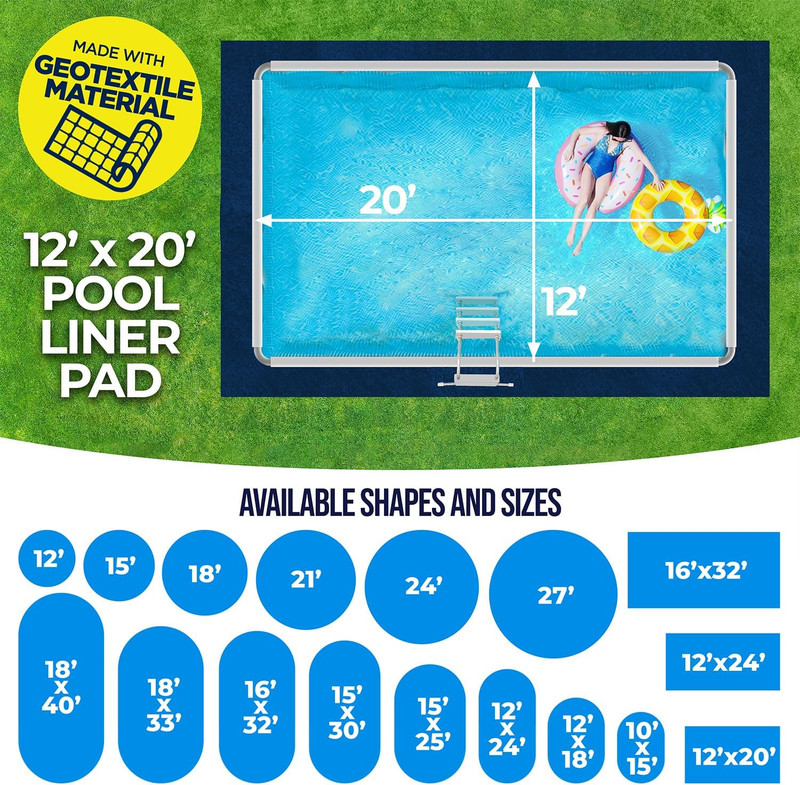 12-Foot-By-20-Foot Rectangle Pool Liner Pad for above Ground Pools - Rectangle P gallery