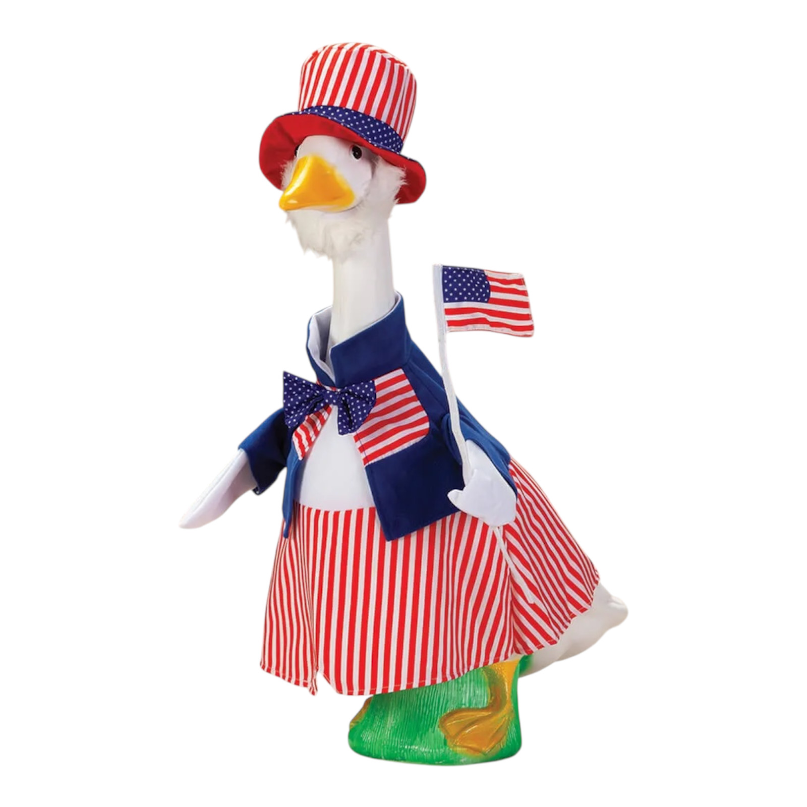 Uncle Sam Large 23" Porch Goose Statue Yellow Outfit to Fit New by Gaggleville gallery