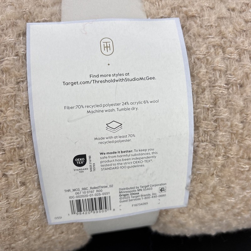 Threshold Studio McGee Target Woven Boucle Throw Blanket Cream Beige 50” X 60” gallery