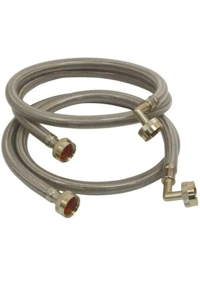 Everbilt 4 ft. Polymer Coated Stainless Steel Washing Machine Connector (2-Pack)