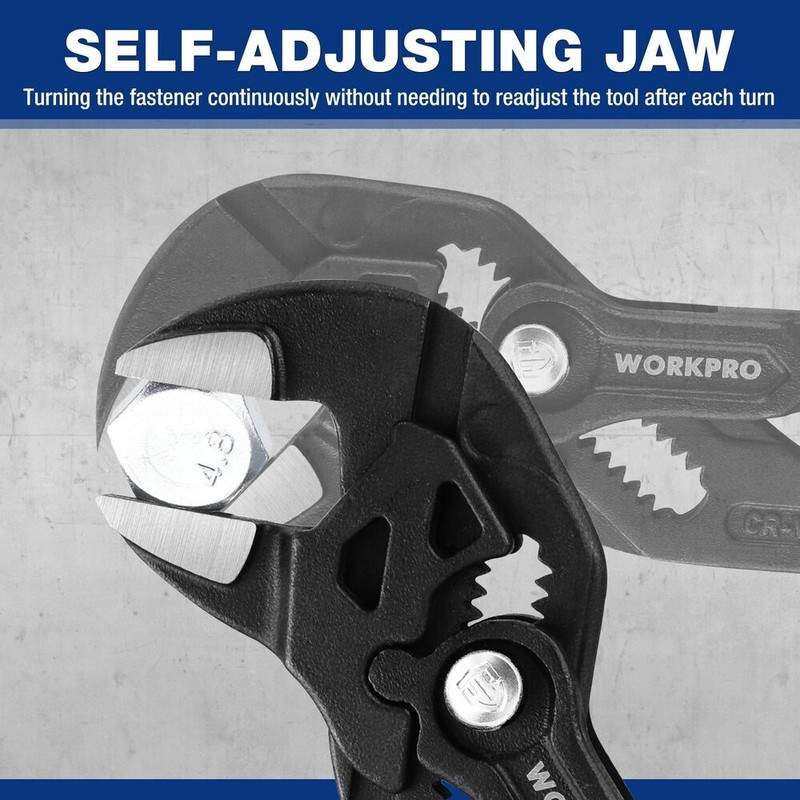 WORKPRO 7" Pliers Wrench CR-V Construction Adjustable Parallel Smooth Jaw Pliers gallery