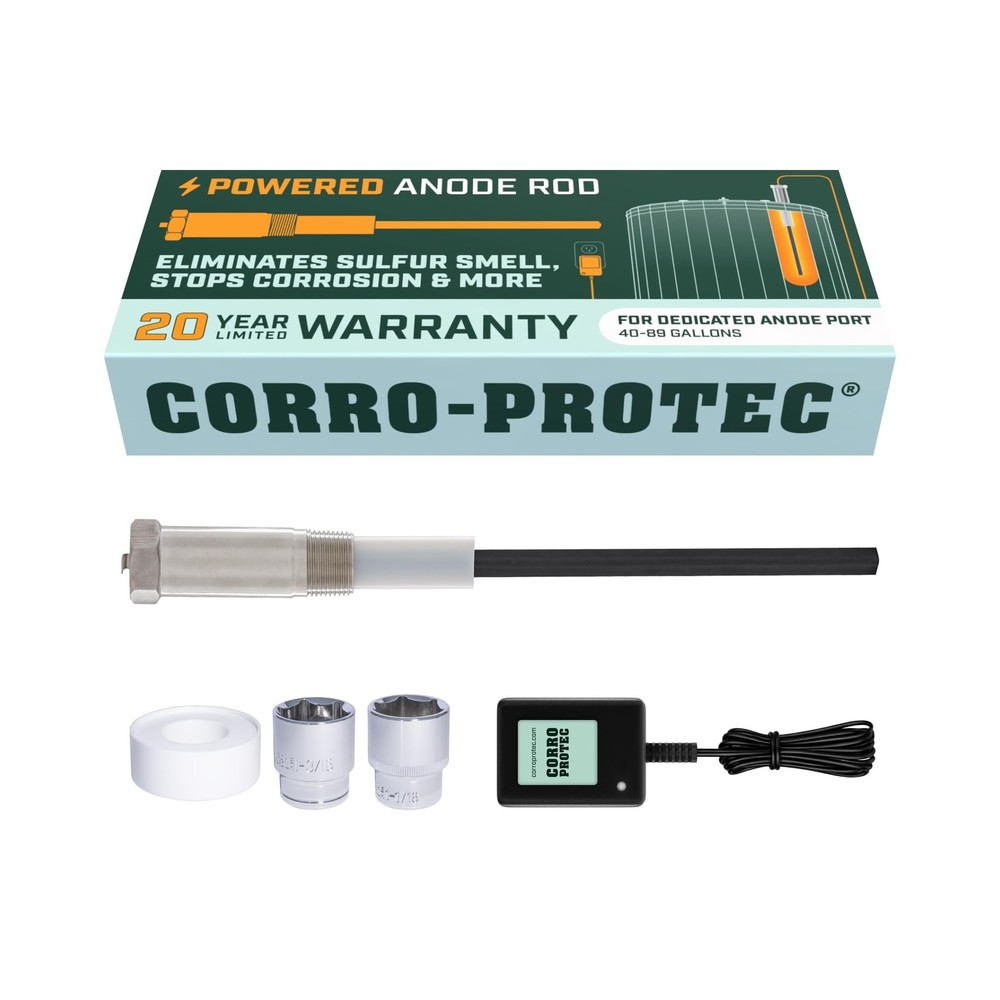 Corro-Protec 40-89-Gallon Powered Anode Rod for Water Heater & ... USA FAST SHIP