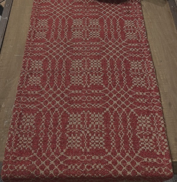 NEW PRIMITIVE TABLE RUNNER RED TAN NANTUCKET 14"x56" Cotton Farmhouse Rustic gallery
