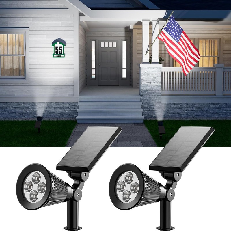 2Pack Solar Power LED Landscape Light Outdoor Garden Yard Pathway Lawn Spotlight gallery