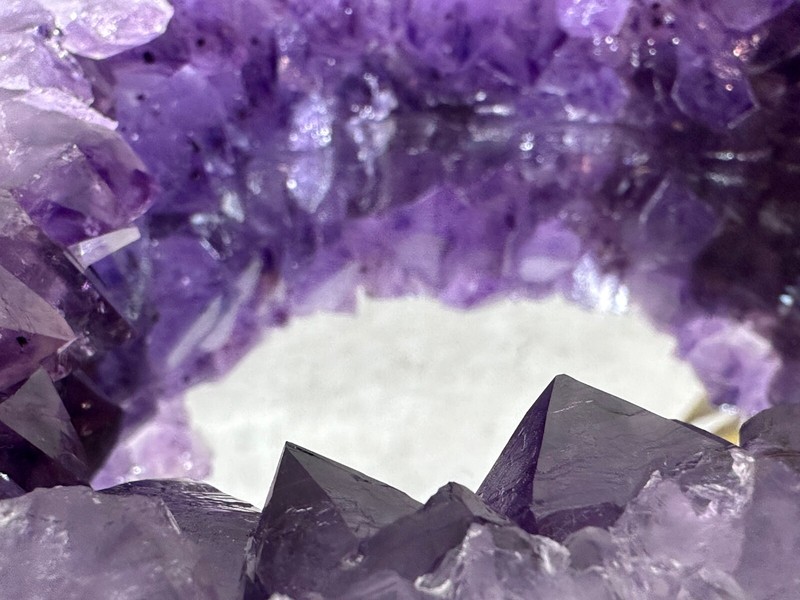 Amethyst Geode Crystal Wall Mirror Exceptional Color Quality 11 Pounds Gemstone gallery