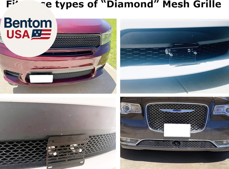 No Drill Front Grille Mesh Mount License Plate Relocator Kit Compatible with Cha gallery
