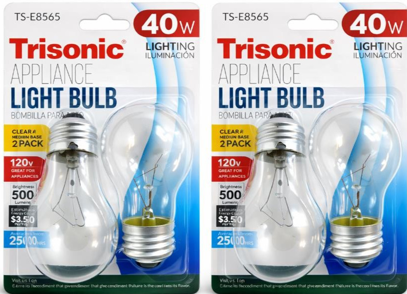40W Appliance Oven & Refrigerator Light Bulb 4 Pack Clear E26 Medium Base 120V gallery