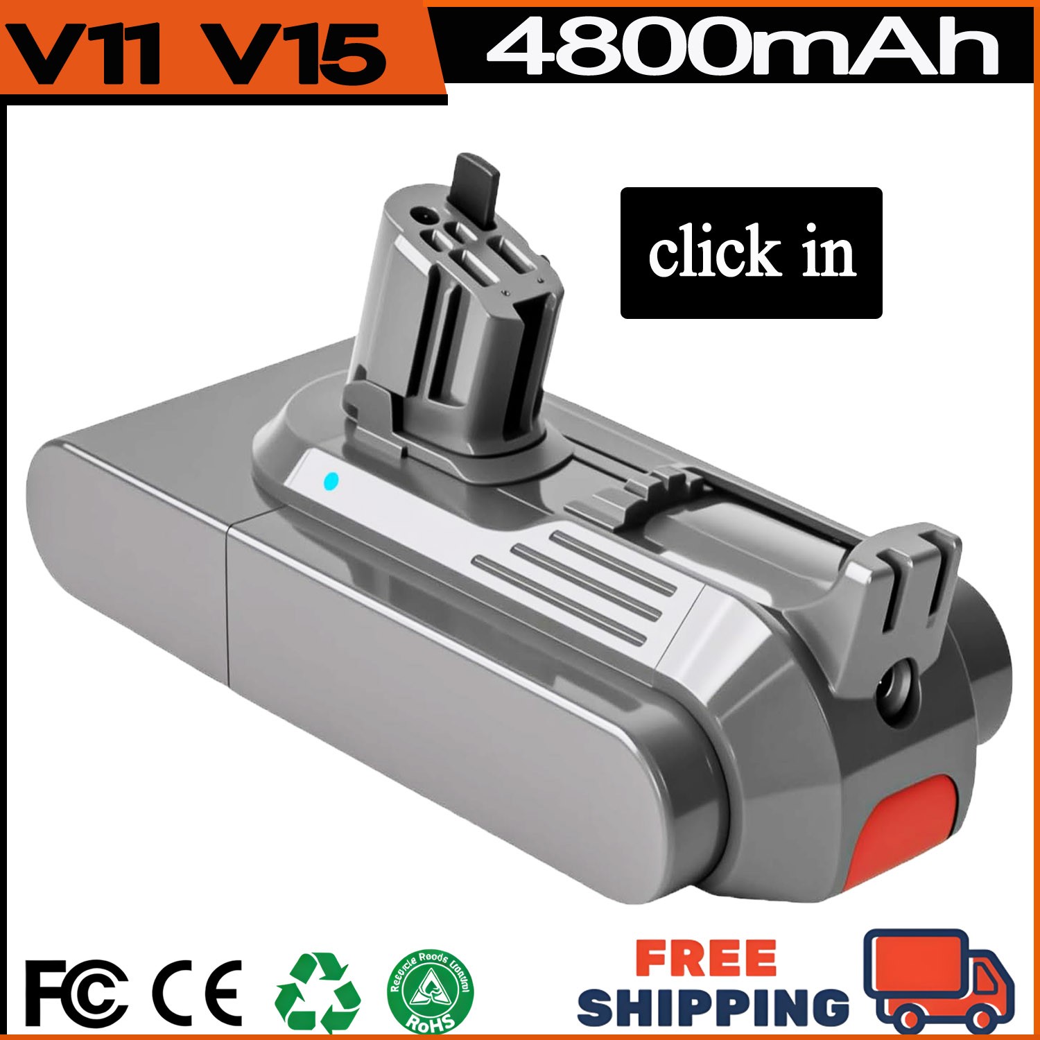 For Dyson Click in Battery Outsize SV29 V15 V11 - SV15 SV16 SV22 SV28 4800mAh gallery