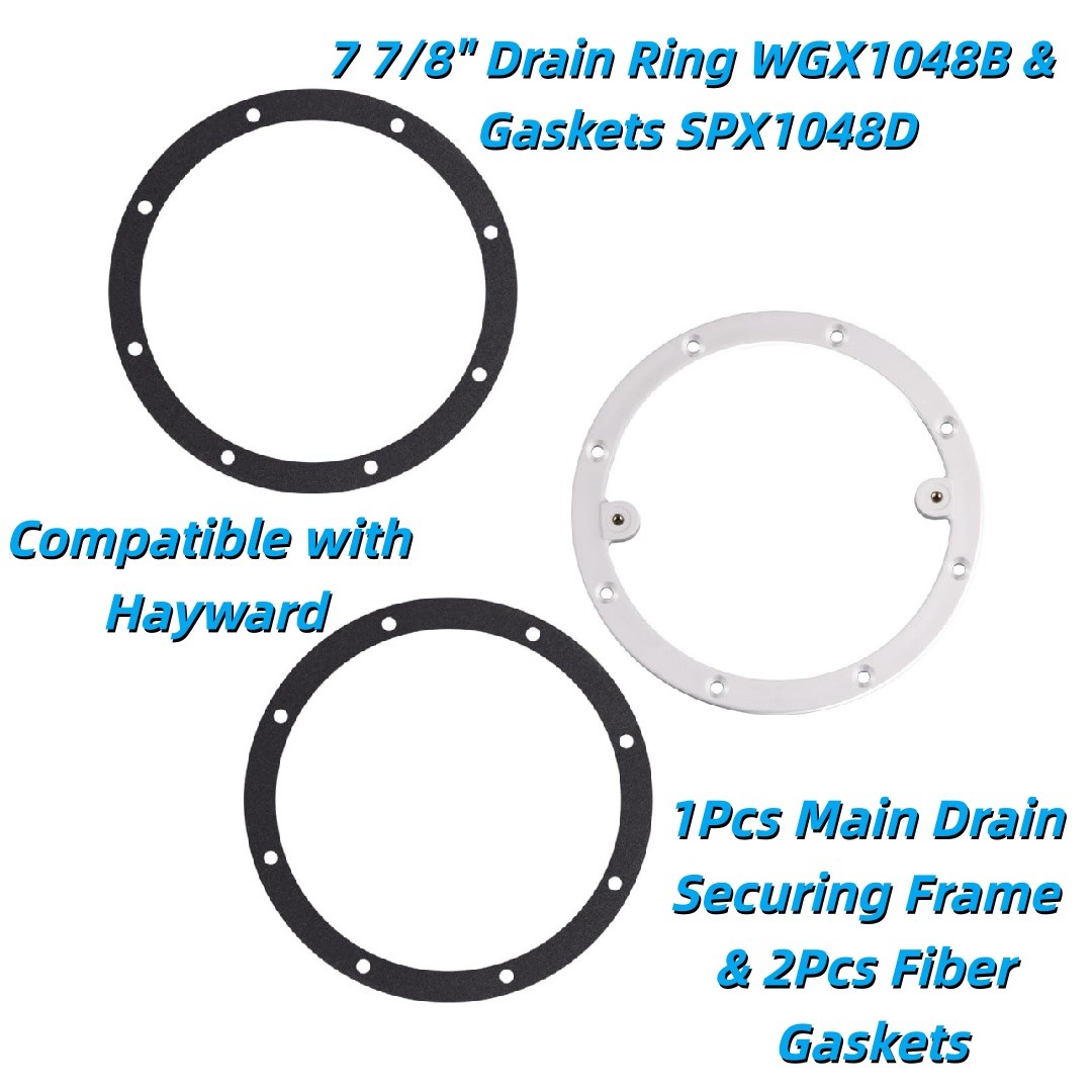 For Hayward 1Pcs 7 7/8" Drain Ring WGX1048B & 2Pcs Fiber Gaskets SPX1048D New gallery