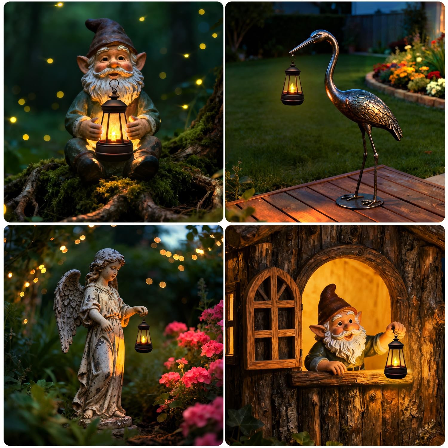 2 Pack Solar Lantern Lights Replacement Waterproof Outdoor Warm White gallery